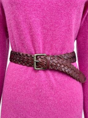Banana Republic Safari & Travel Clothing Co. Brown Leather Braided Belt MEDIUM